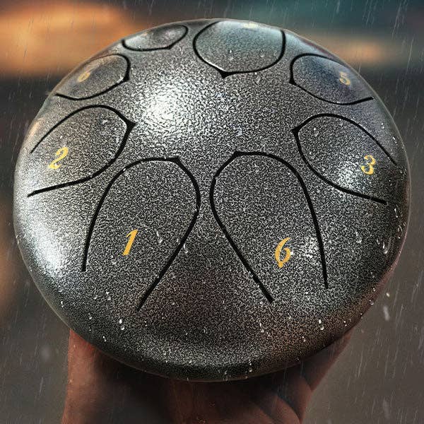 Showcase - Wholesale Meditation Supplies - TranquilTones 6" Garden Rain Drum in Matte Black5