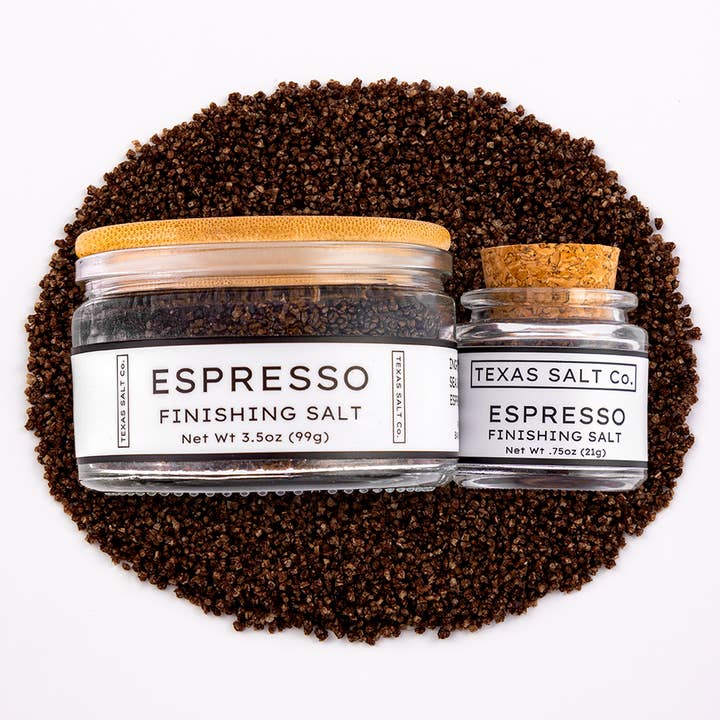 Espresso Finishing Salt for wholesale by Texas Salt Co