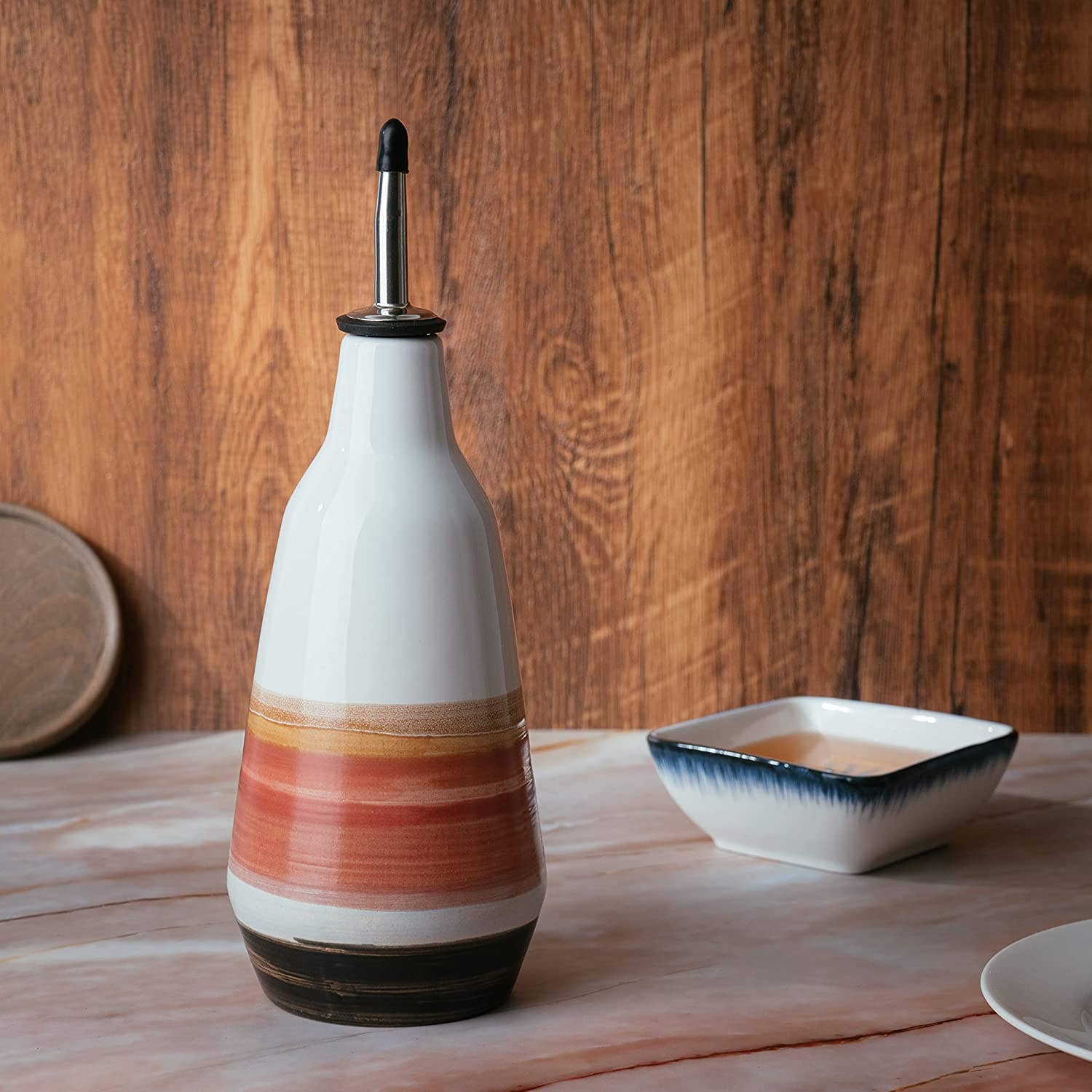 The Wine Savant /  Khen Glassware - Wholesale Oil/Vinegar Dispenser - Gute Cruet Ceramic Olive Oil Dispenser Bottle - 400ml3