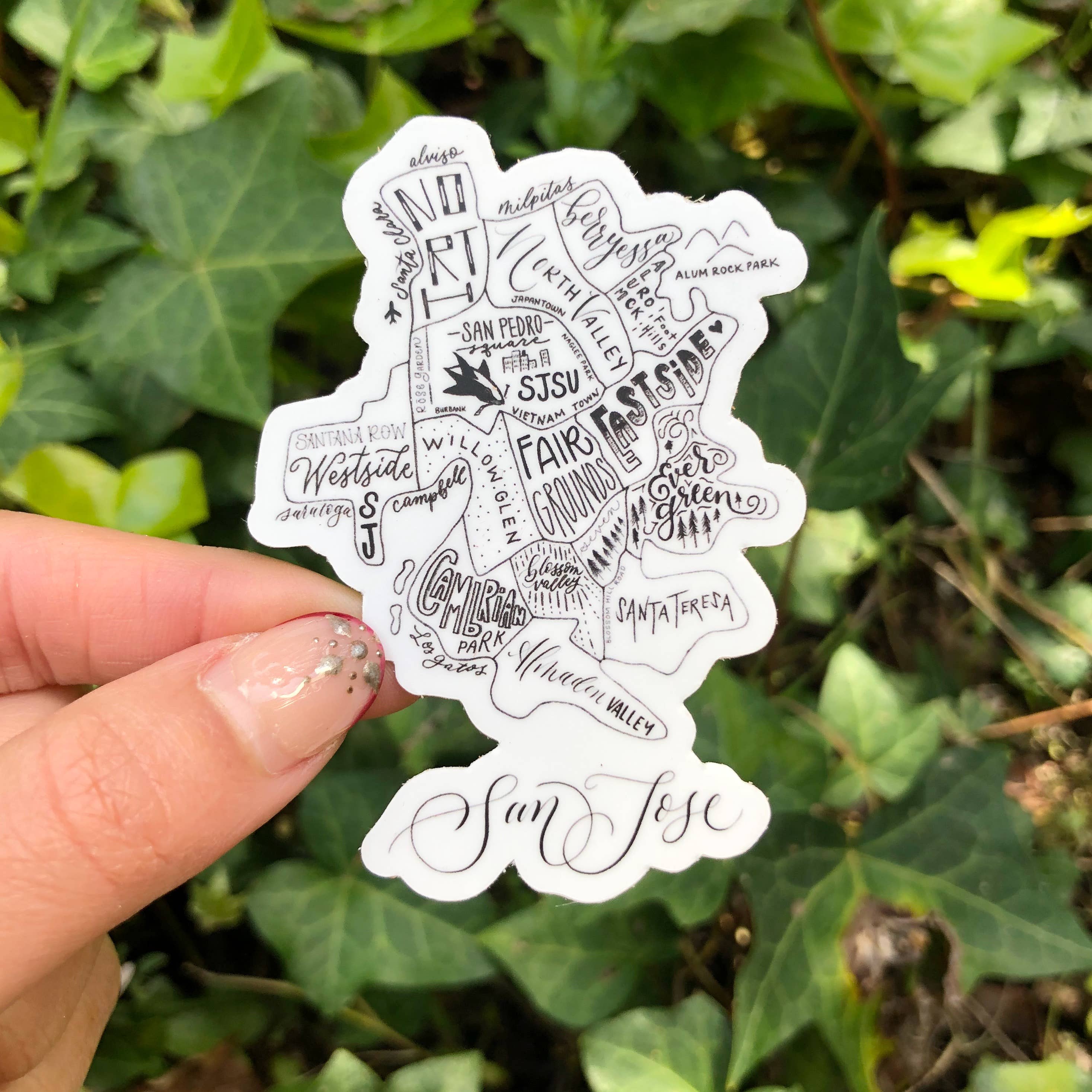 Traveling Calligrapher - Wholesale Sticker - San Jose Map Sticker | Die-Cut 3"