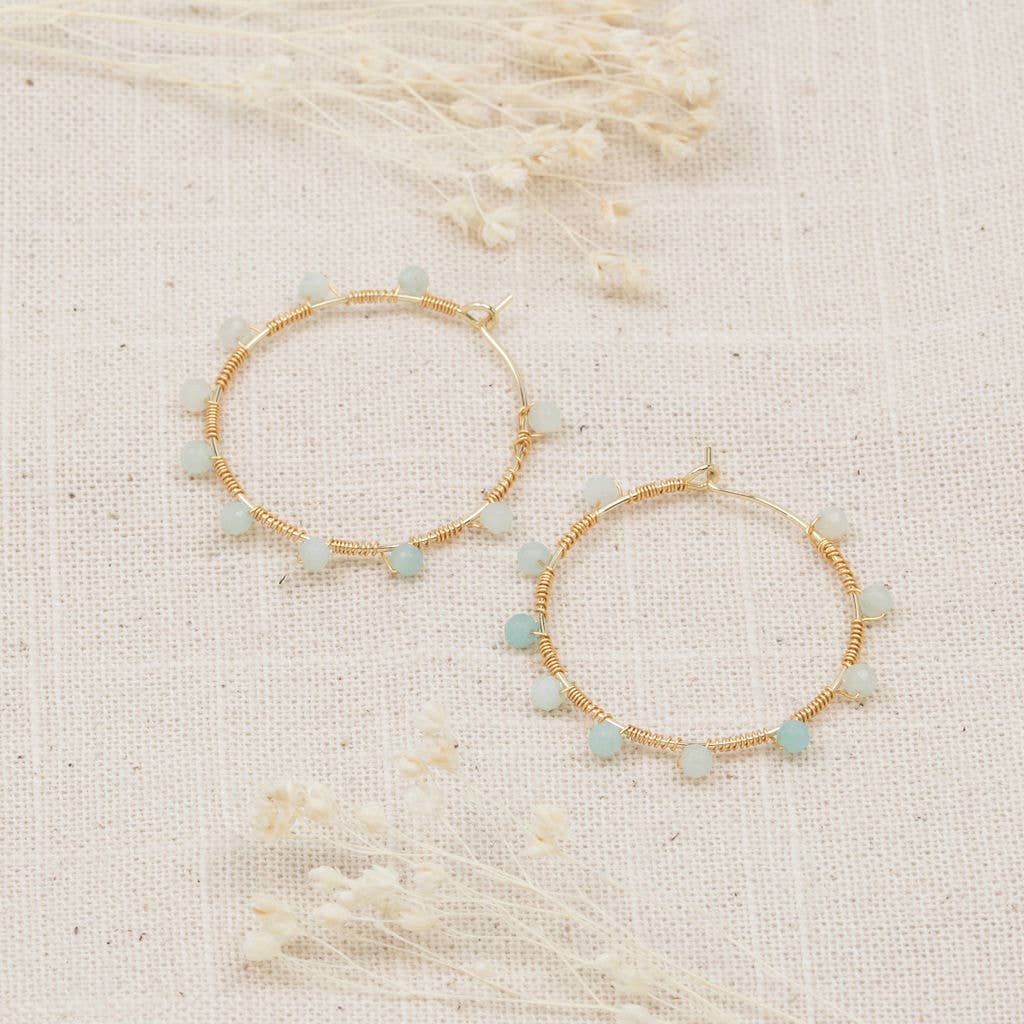 Glee Jewelry - Vente Créoles - Pritti Hoops-Amazonite