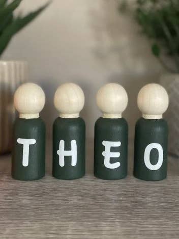 Safari animal name peg doll room decor for wholesale by The Little Bit Personal Co