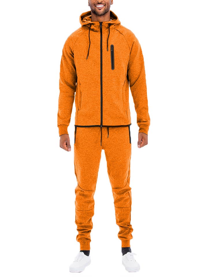 WEIV - Wholesale Tracksuit - Men's - Solid Dynamic Active Track Suit Cotton Poly Blend Track Set8