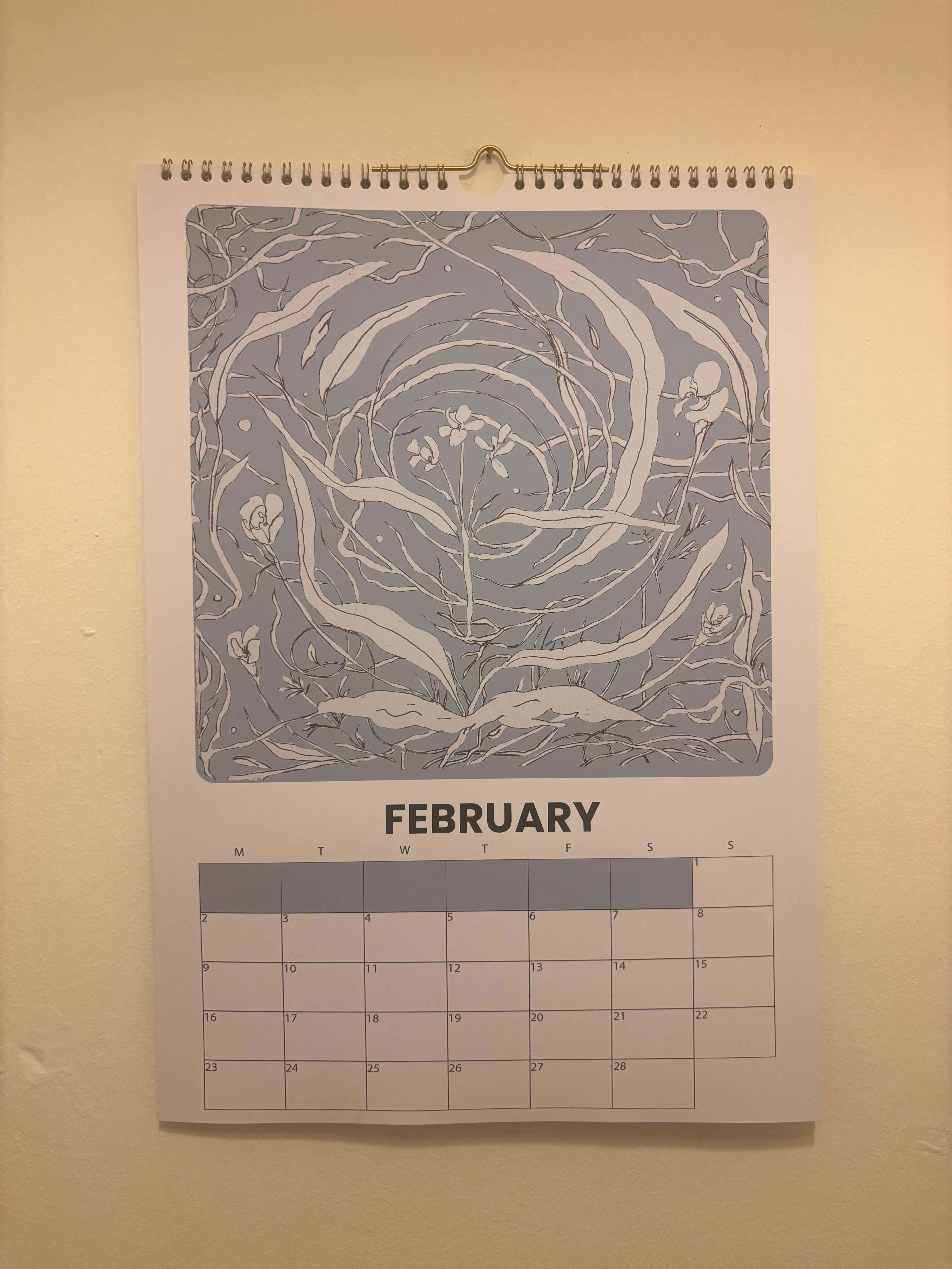 Tomekah George - Wholesale Calendar - Large 2026 Calendar, Flowers Wall Calendar - A36