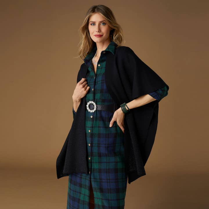 Black Watch Plaid Harris Maxi Dress for wholesale on Faire