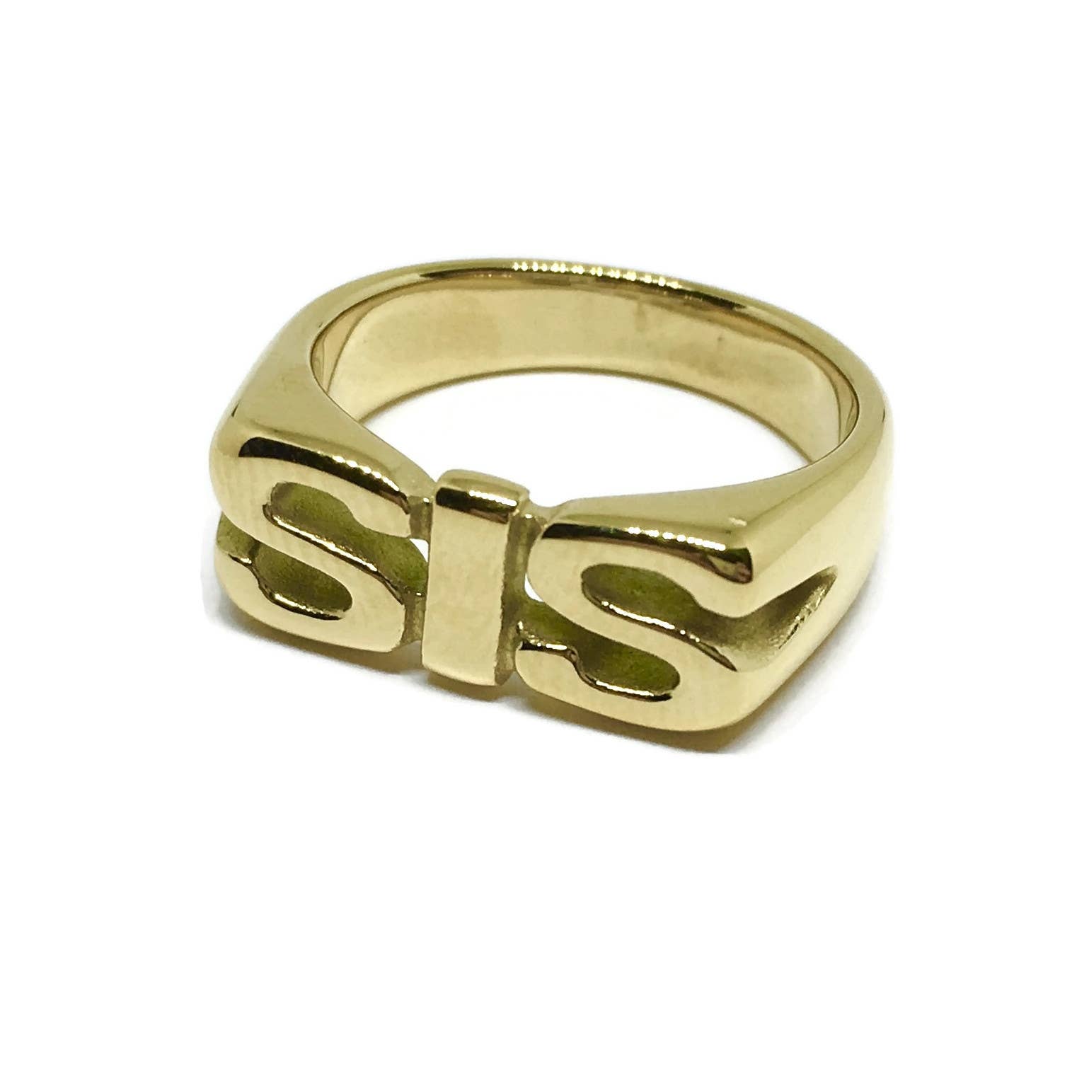 Gifts From The Crypt - Wholesale Band/Stacked Ring - SIS Letter Ring | Stainless Steel Sister Family Band2