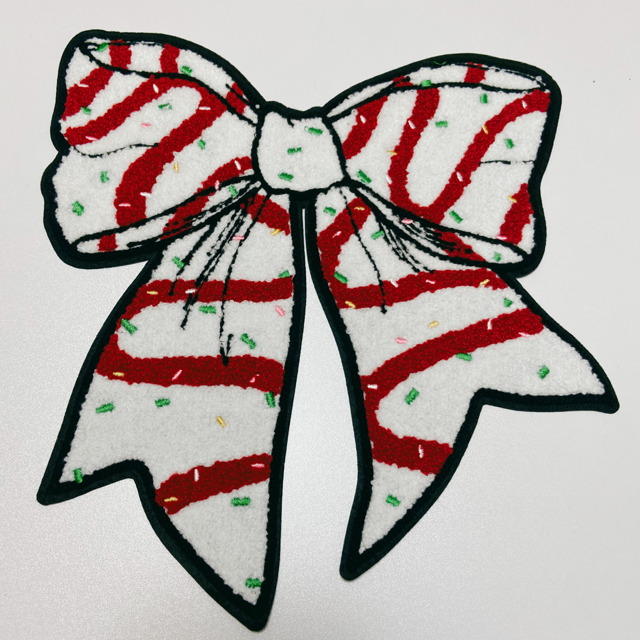 TEELUX - Wholesale Patch - 10.5"  Christmas Bow  - Chenille Patch2