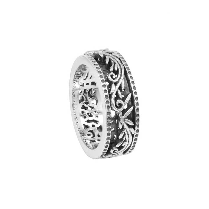 Anillo Giratorio de Filigrana: Joyería Vintage de Plata 925 Oxidada para venta al por mayor de Jay Jools