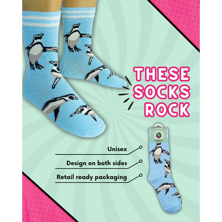 Funatic - About Face Designs - Nice Enough Merch Co - Wholesale Socks - Unisex - Penguin Socks - Closeout | Funatic