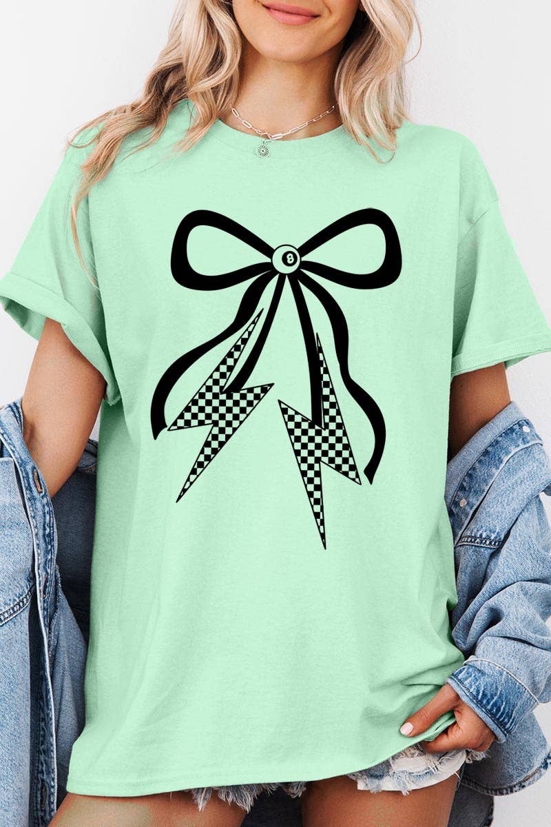 COLORBEAR - Wholesale T-Shirt (Graphic) - Women's - Lightning Bolt Bow Graphic Plus Heavy Cotton Tee4