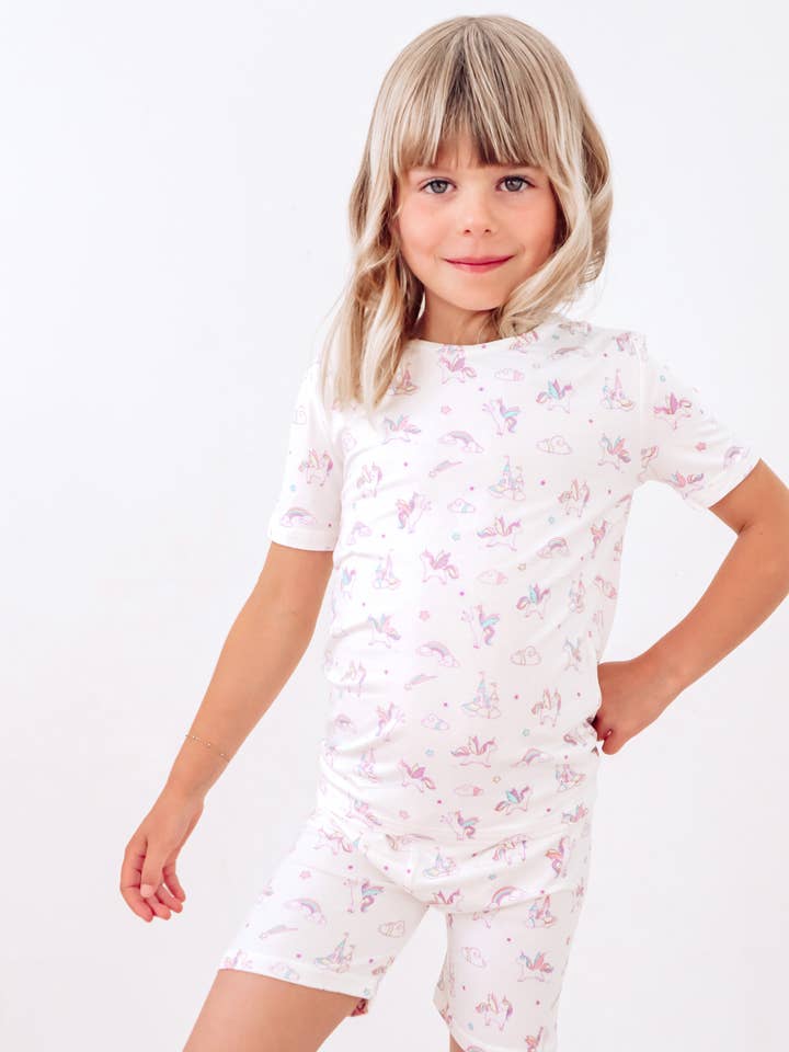 Bellabu Bear - Wholesale Sleepwear Set - Kids - Unicorn Bamboo Kids Short Set