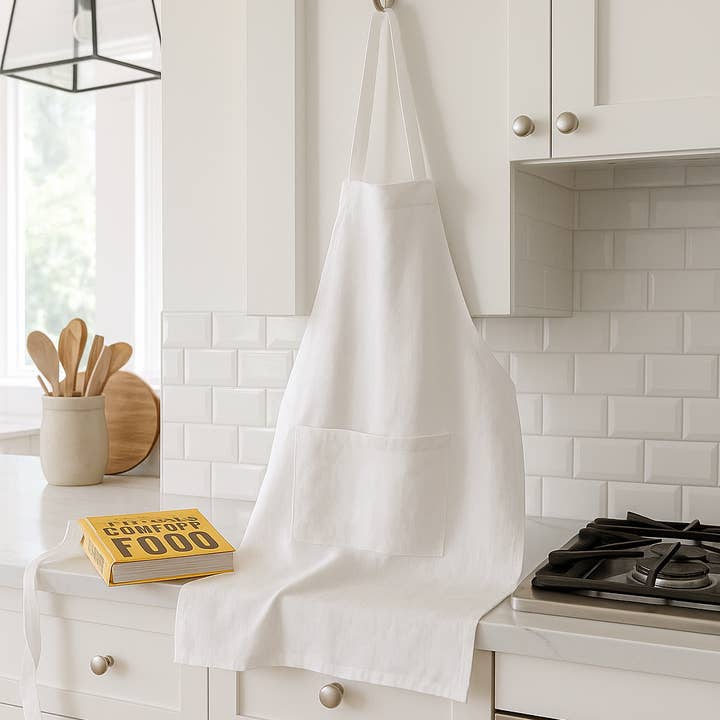Mama and Tochter - Wholesale Apron - Pure French Linen Apron - White0