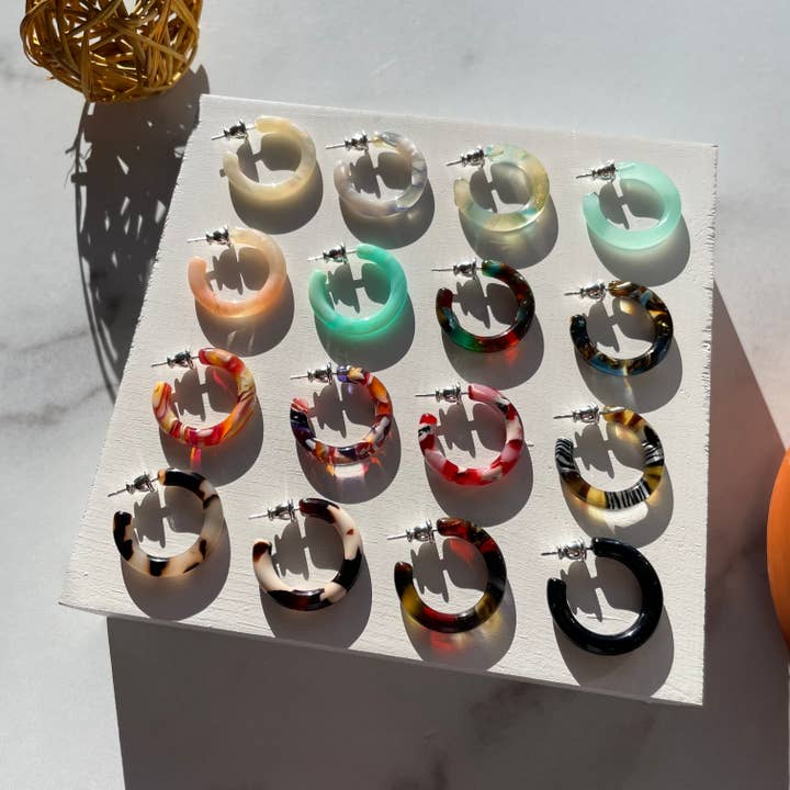 Fenna&Fei - Wholesale Hoop Earrings - Ultra Mini Hoop Collection | Small Acetate Hoops