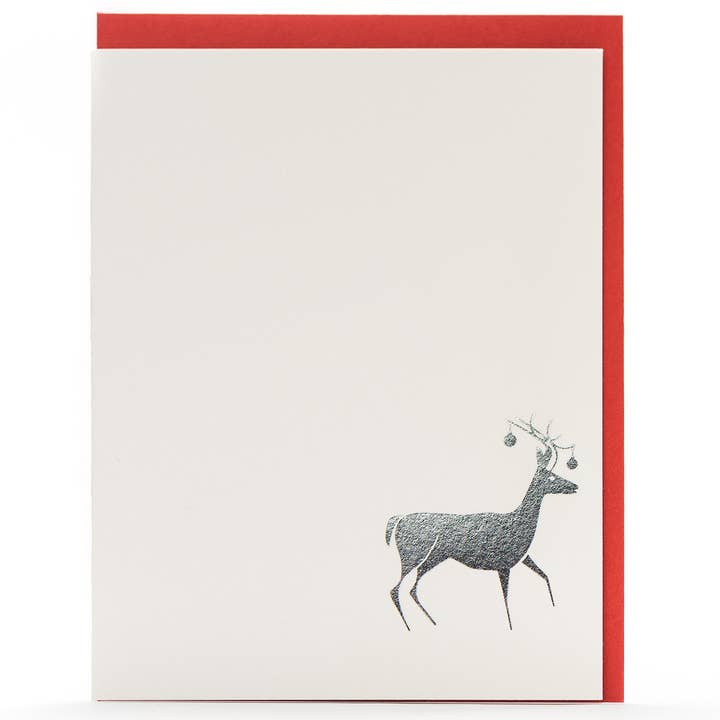 Porchlight Press Letterpress – Großhandel Weihnachtskarte – Snow Tracks Deer Karte6