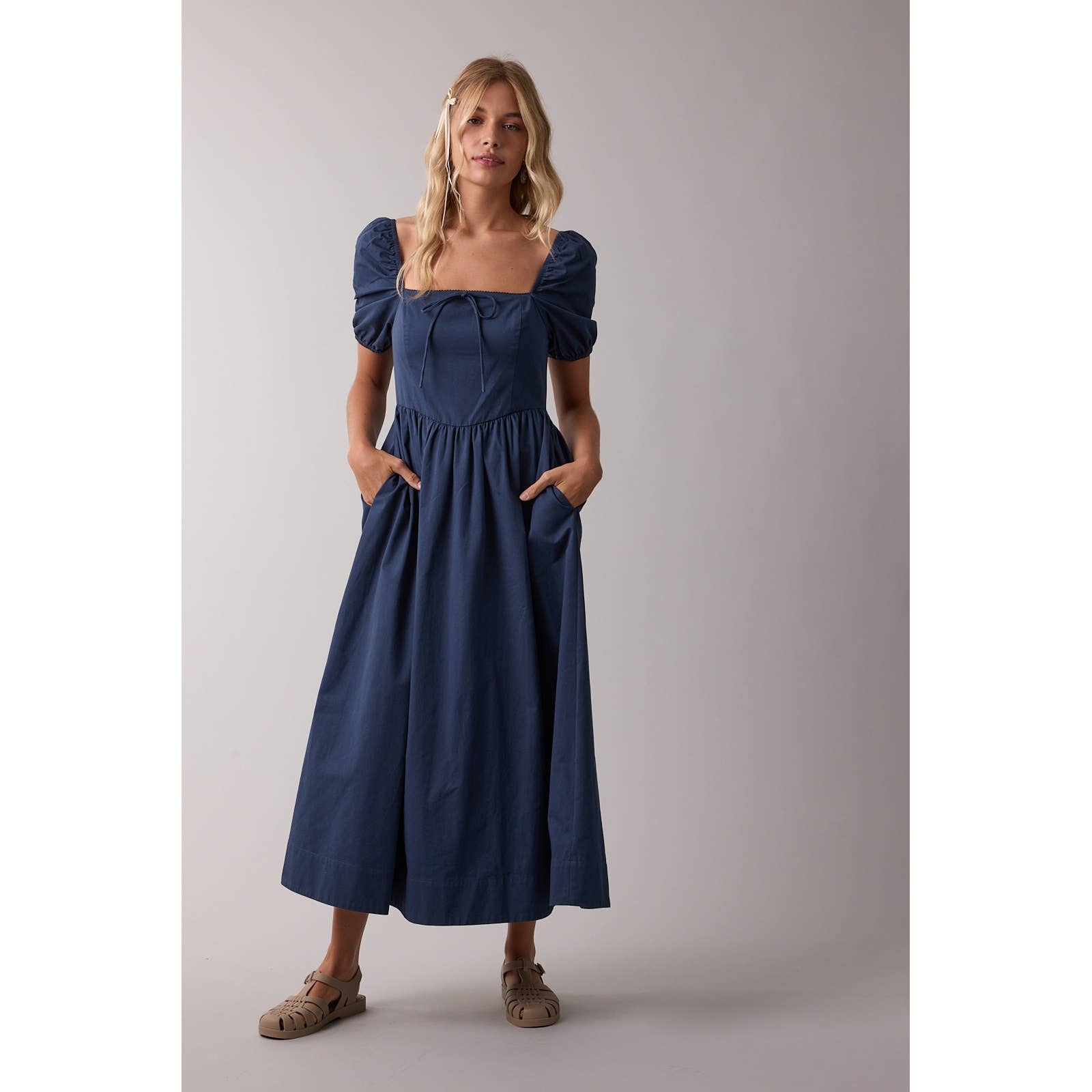 Wishlist Apparel - Vente Robe – femme - ROBE MIDI À MANCHES BOUFFANTES3