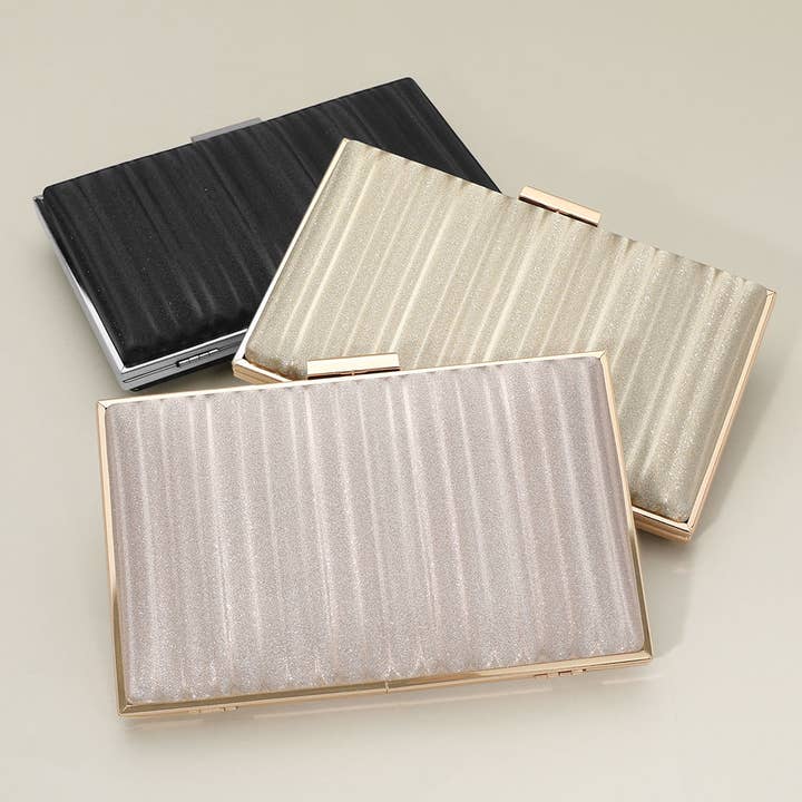 Textured Sparkle Fabric Top Handle Clutch Bag / Evening Bag for wholesale by Sensibling Corp.