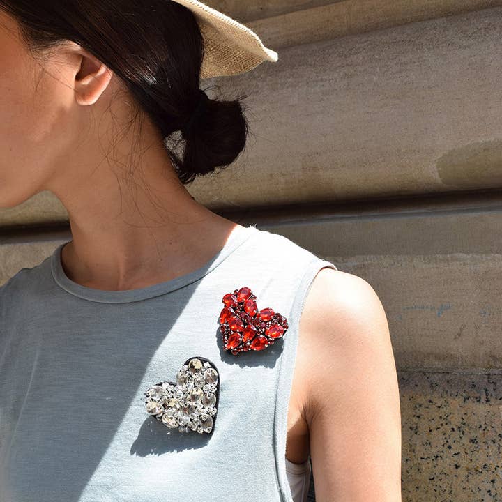 Chelsea Heart - Rhinestone Brooch for wholesale by Sand by Saya