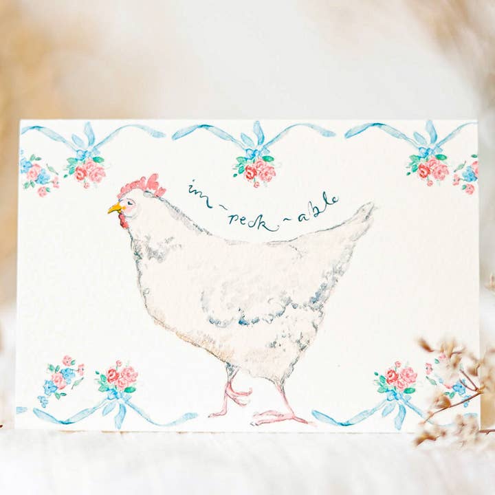 Sophie Amelia Creates - Wholesale Everyday Greeting Card - Im-peck-able hen card