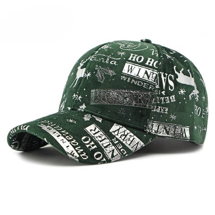 MKS America - Wholesale Baseball Cap - Women's - Christmas hat bronzing print suede baseball cap11