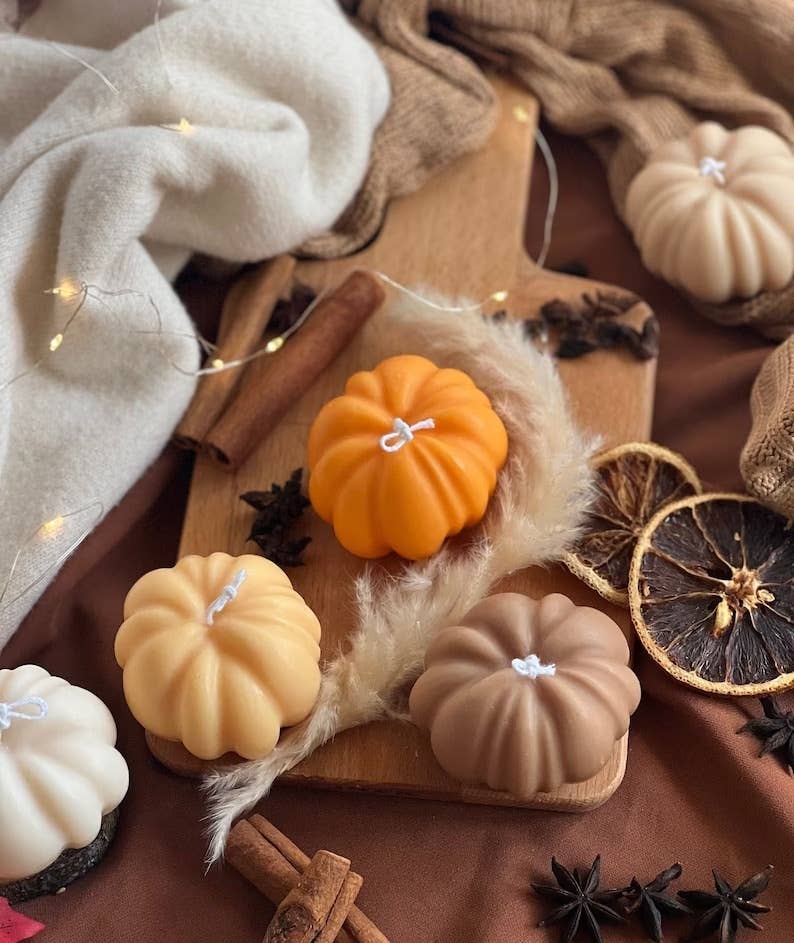 Maison Bohiti - Wholesale Novelty Candle - Soy Wax Autumn  Pumpkin Candle - Unscented (7.5cm x 4.5cm)8