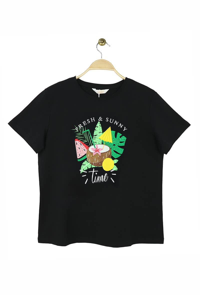 Attrait Paris - Wholesale Screen Printed T-Shirt - Women's - Summer Time cotton T-shirt5