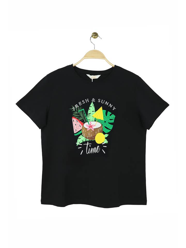 Attrait Paris - Wholesale Screen Printed T-Shirt - Women's - Summer Time cotton T-shirt5