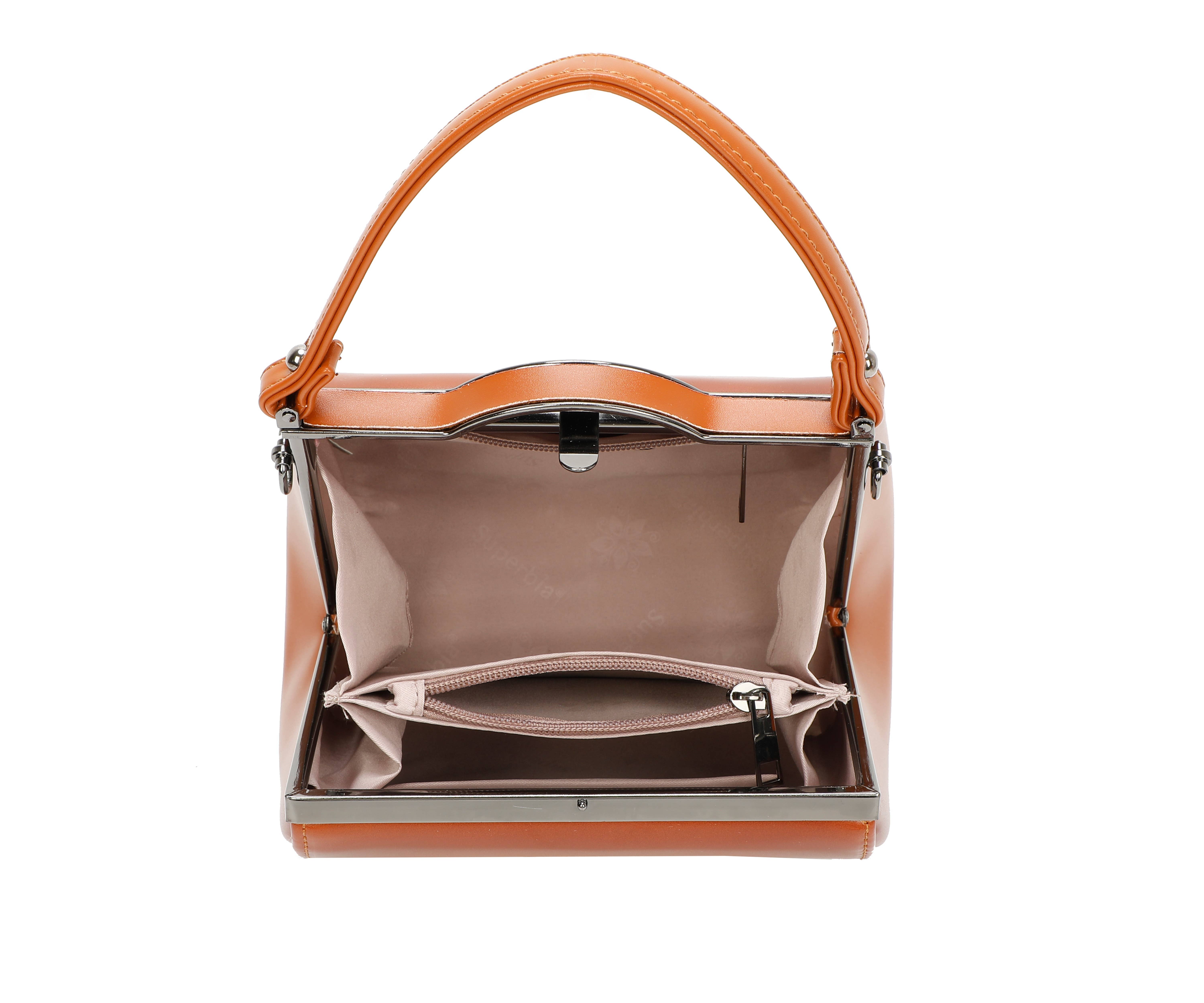 Superbia - Wholesale Top Handle Bag - Women's - Vintage Smoky Effect Pu Clasp Opening Top Handle Bag- P82893