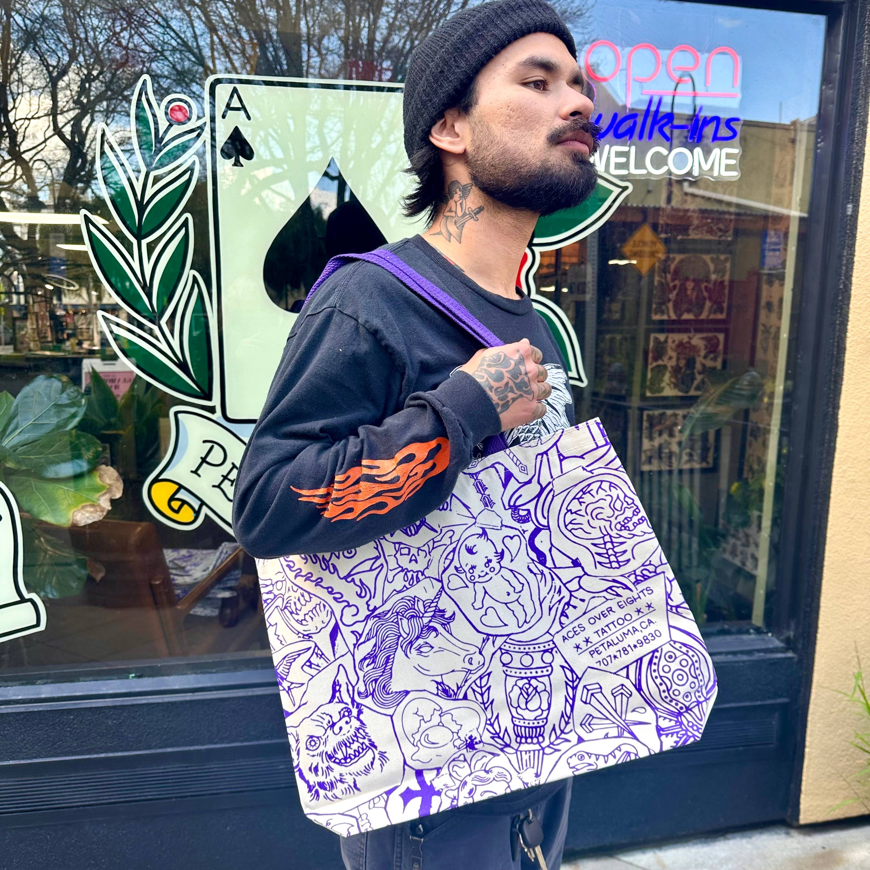 Foolish Fetish - Wholesale Tote Bag - Unisex - Tattoo Stencil Tote Bag1