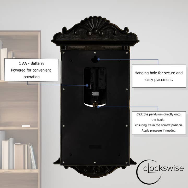 Quickway Imports - Wholesale Wall Clock - Vintage Grandfather Wood Looking Plastic Pendulum Wall Clock17