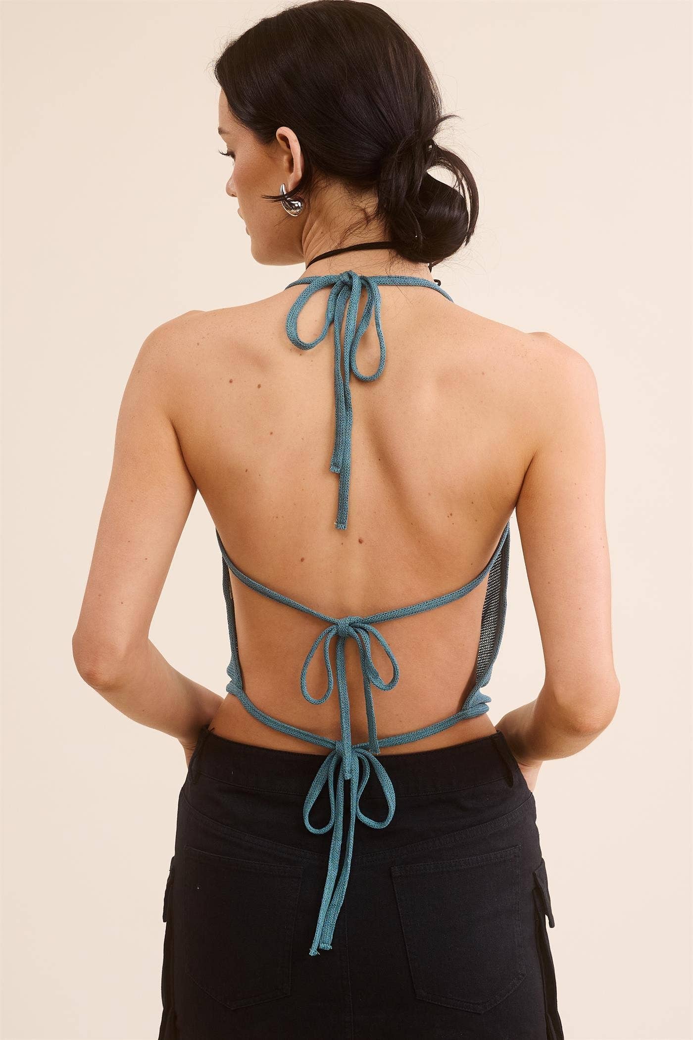 Mimosa - Wholesale Tank Top - Women's - Cowl Neck Open Back Tie Tank Top11