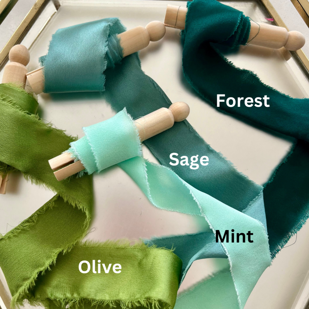Olive Lane - Vente Ruban – emballage cadeau - Ruban en soie à bords bruts, rouleau de 10 m, disponible en plus de 30 couleurs3