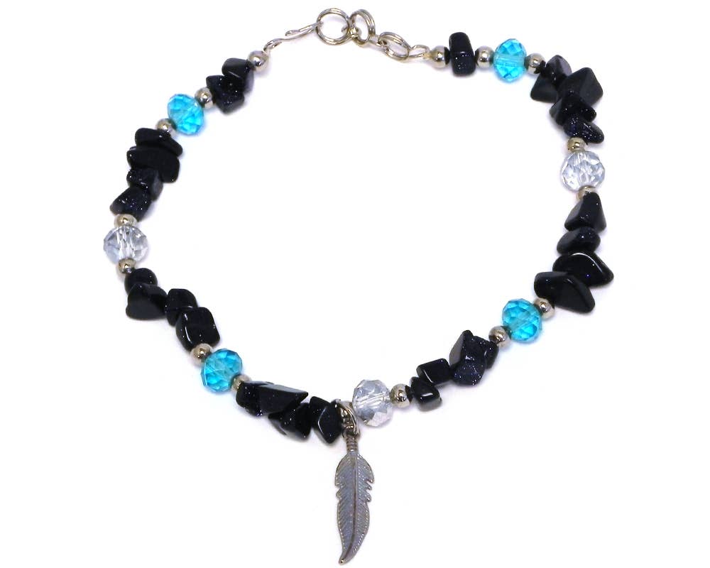 Pichincha - Vente Bracelets de cheville - Bracelet de cheville en métal avec breloque en forme de plume3