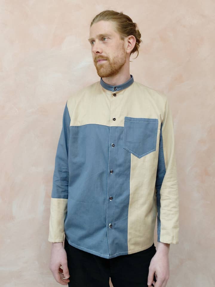 Chemise en denim de coton biologique pour la vente par Rudan