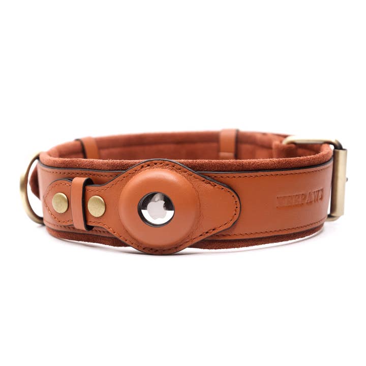 Keepaws™ Leather AirTag Collar for wholesale by Keepaws