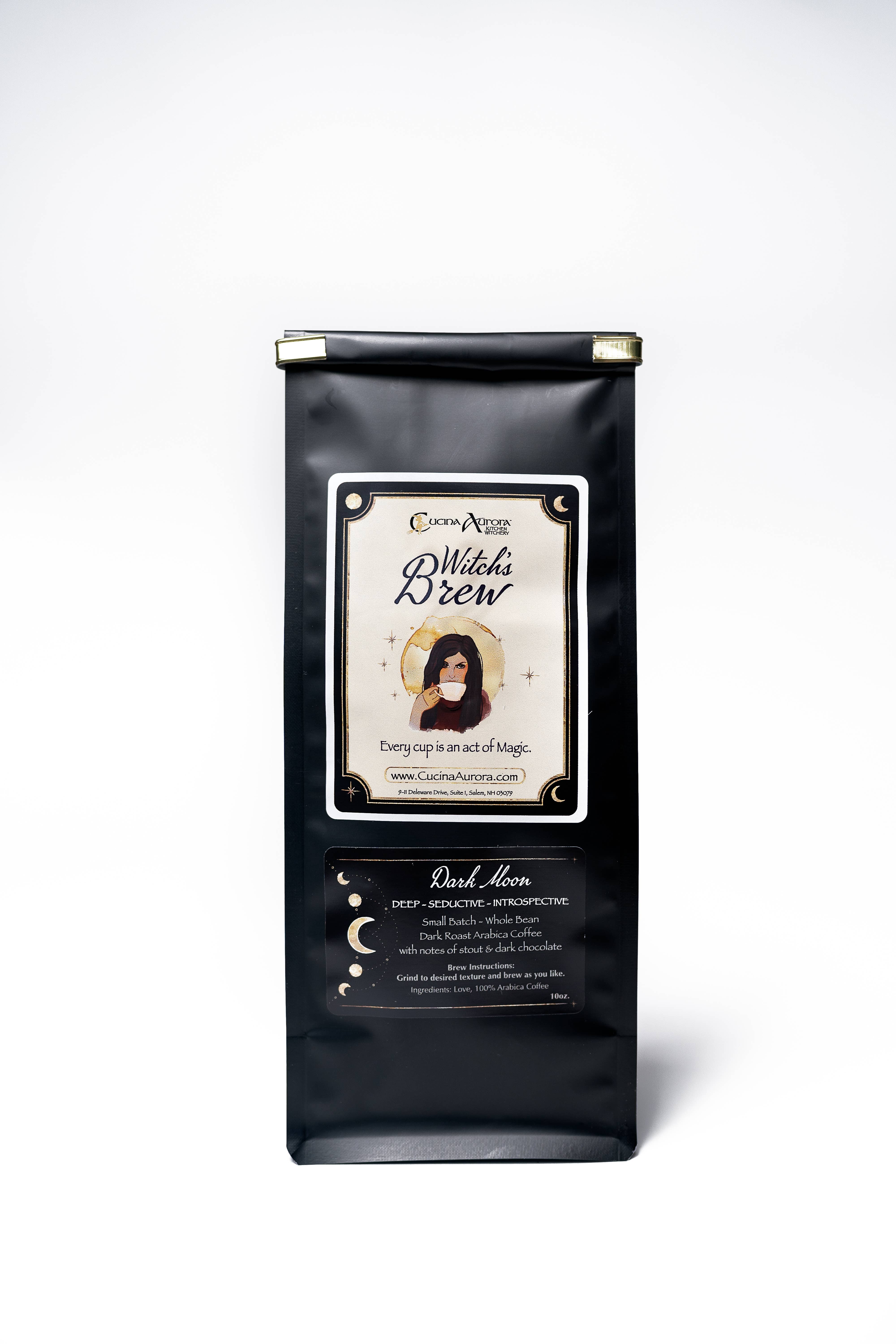 Cucina Aurora Kitchen Witchery - Wholesale Coffee Beans - Witch's Brew Coffee - Dark Moon- Whole Bean 0