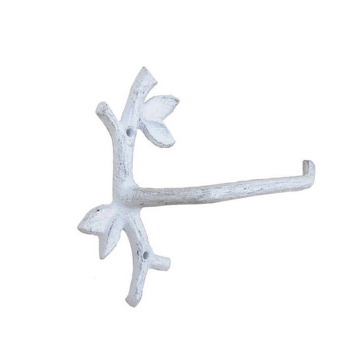 Hampton Nautical - Vente Porte-rouleaux de papier toilette - Porte-papier hygiénique 9" en fonte blanchie à la chaux1