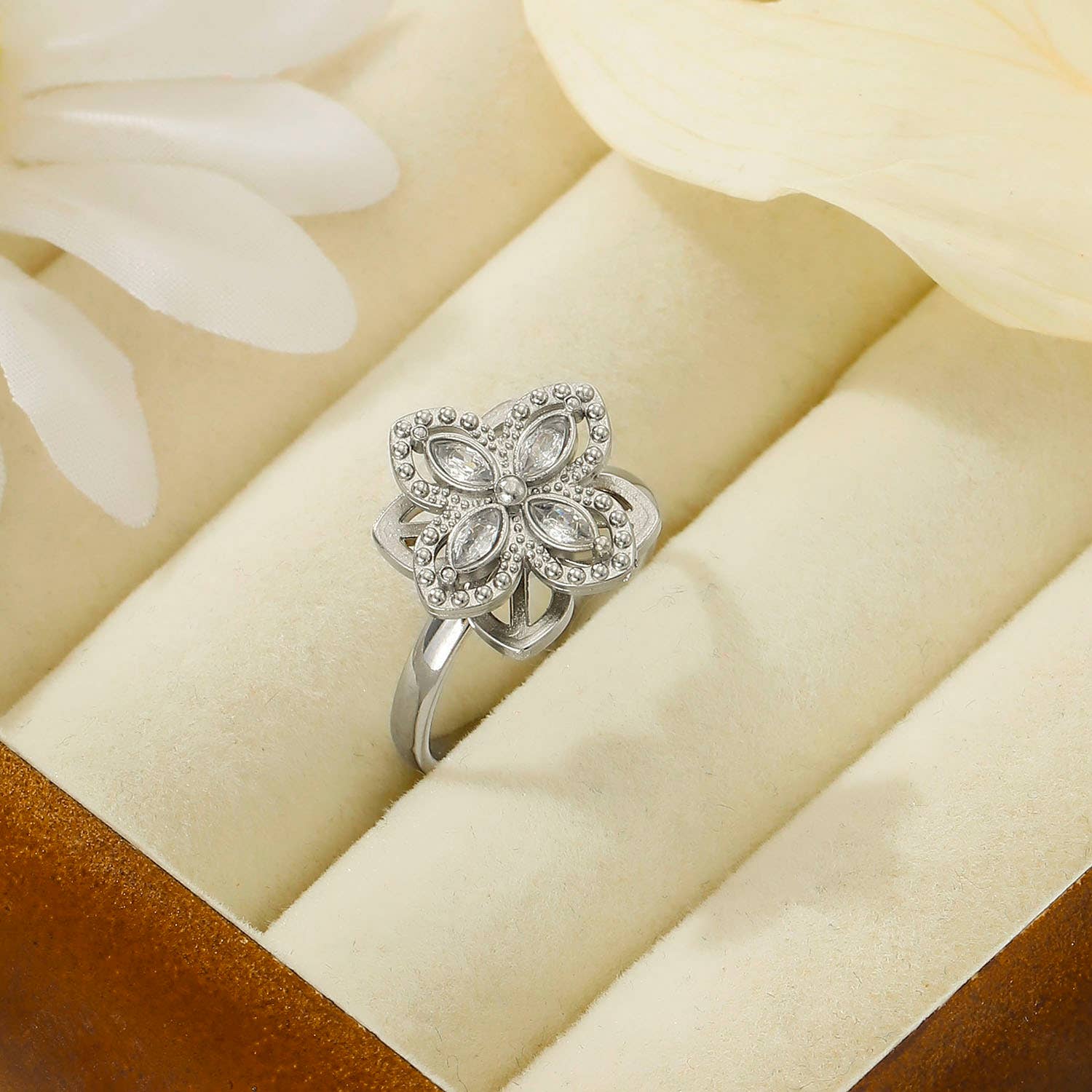 Kapyco - Wholesale Multi-Stone Ring - Stainless steel anti-stress ring - BG3102811