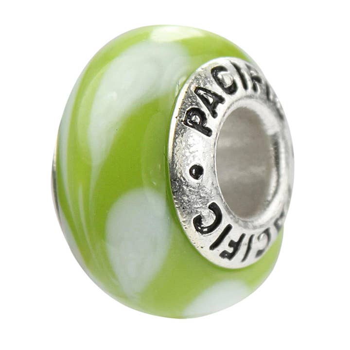 Perla in vetro di Murano in argento, con piantagione di ananas per la vendita all'ingrosso da parte di West Coast Jewelry