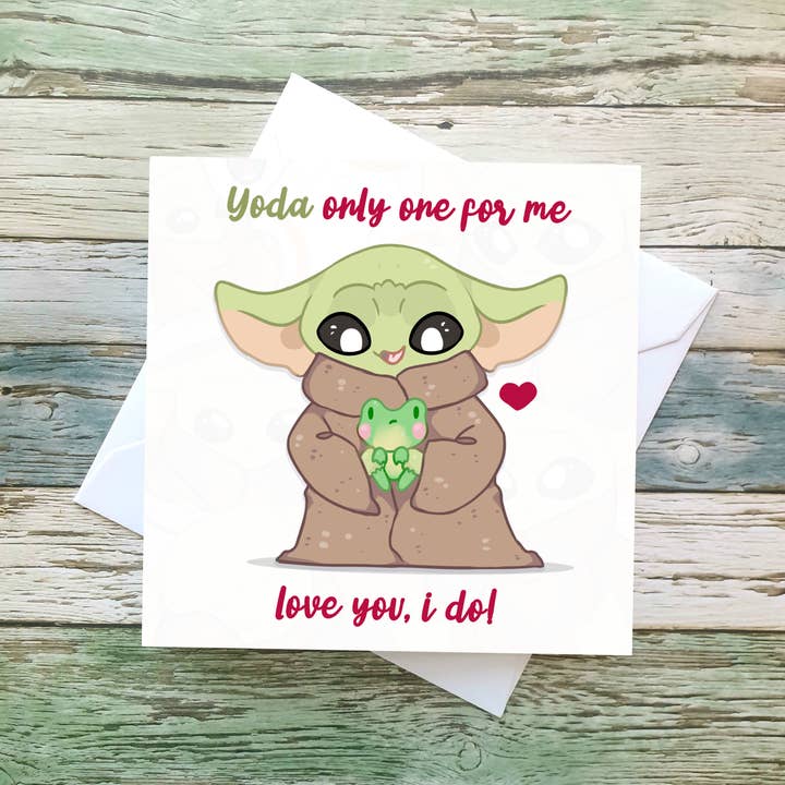 Ellesdoodlebox – wholesale Love card – Green Baby 'Only one for me' Greetings Card
