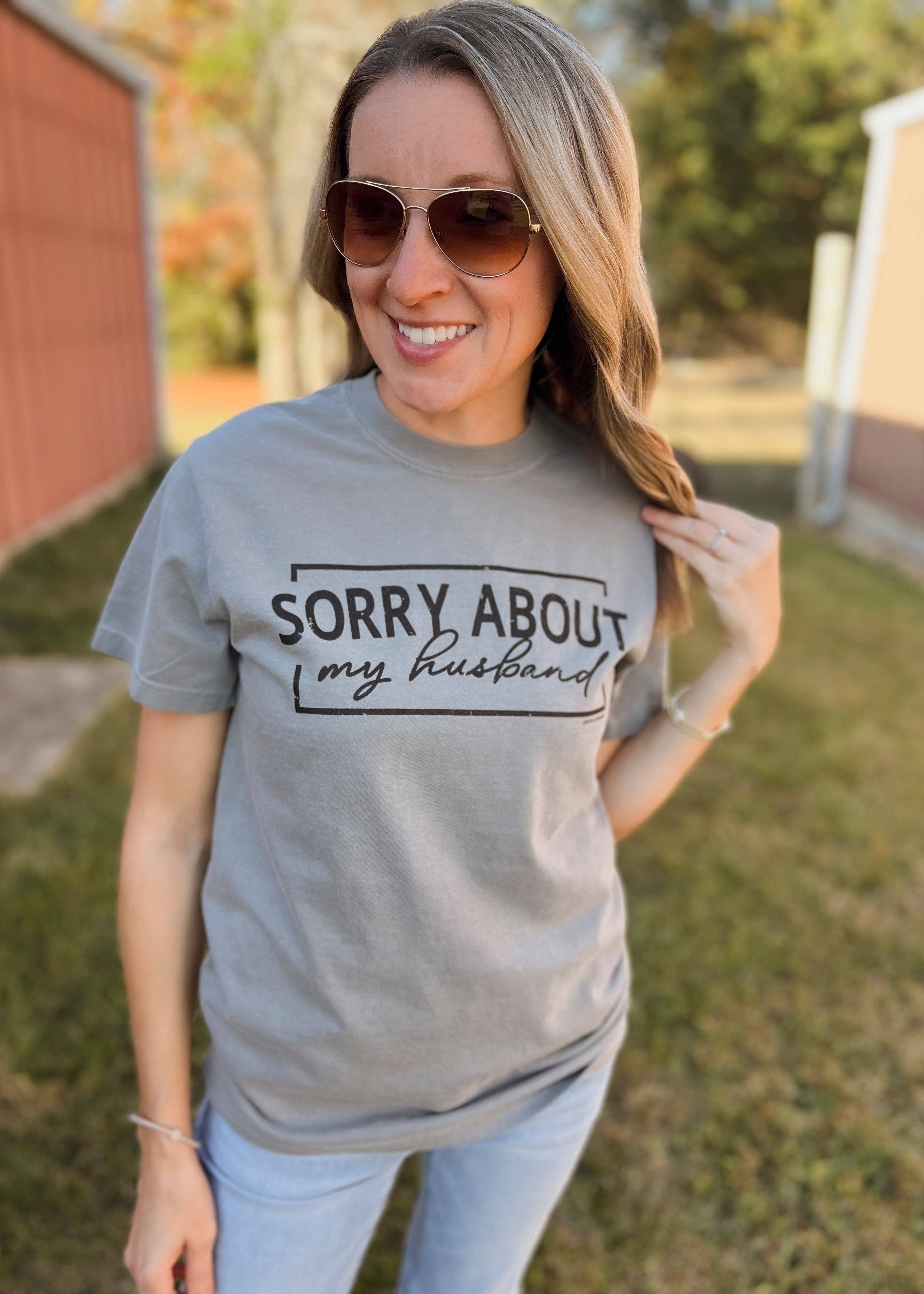 Lemon Lorraine's LLC - Wholesale Screen Printed T-Shirt - Women's - SORRY ABOUT HUSBAND - Graphic Tee3
