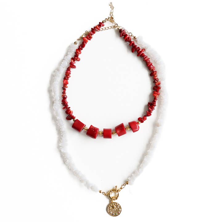 Vergoldetes Boho-Halsketten-Set für Damen, 2-tlg. für den Großhandel von MIKE & Co. NEW YORK