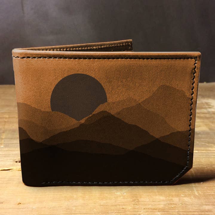 Faded Mountains - Printmaker Leather Wallet for wholesale by backerton