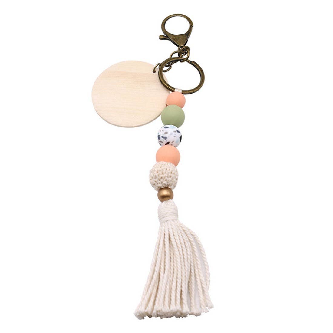 Funkyrel® Atzbranding Limited - Wholesale Keychain - Women's - Koco - Round Wood Bead Tassel Keychain4
