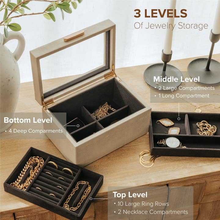 Case Elegance - Wholesale Jewelry Box/Organizer - Sasha Small Jewelry Box