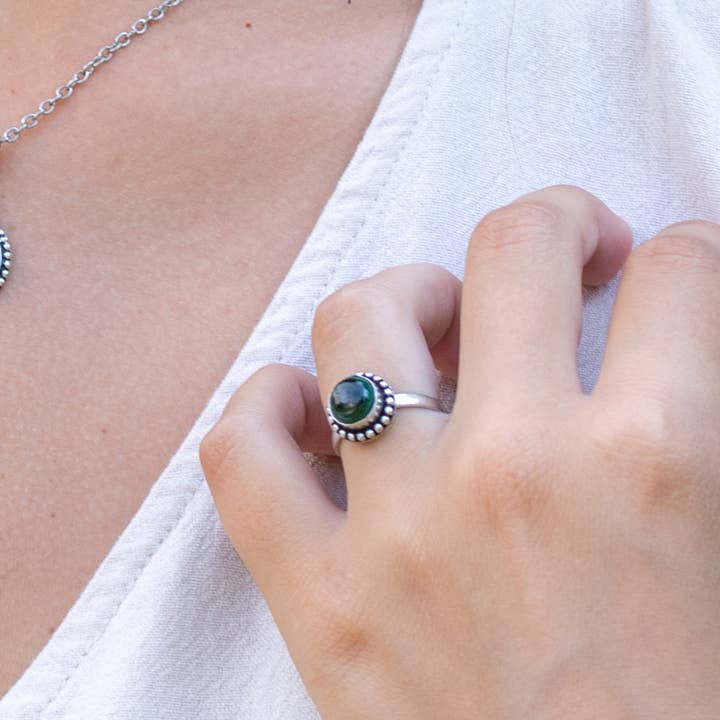 Anju Jewelry - Wholesale Single Stone/Solitaire Ring - Kashi Semiprecious Small Stone Ring Prepack (with Display)