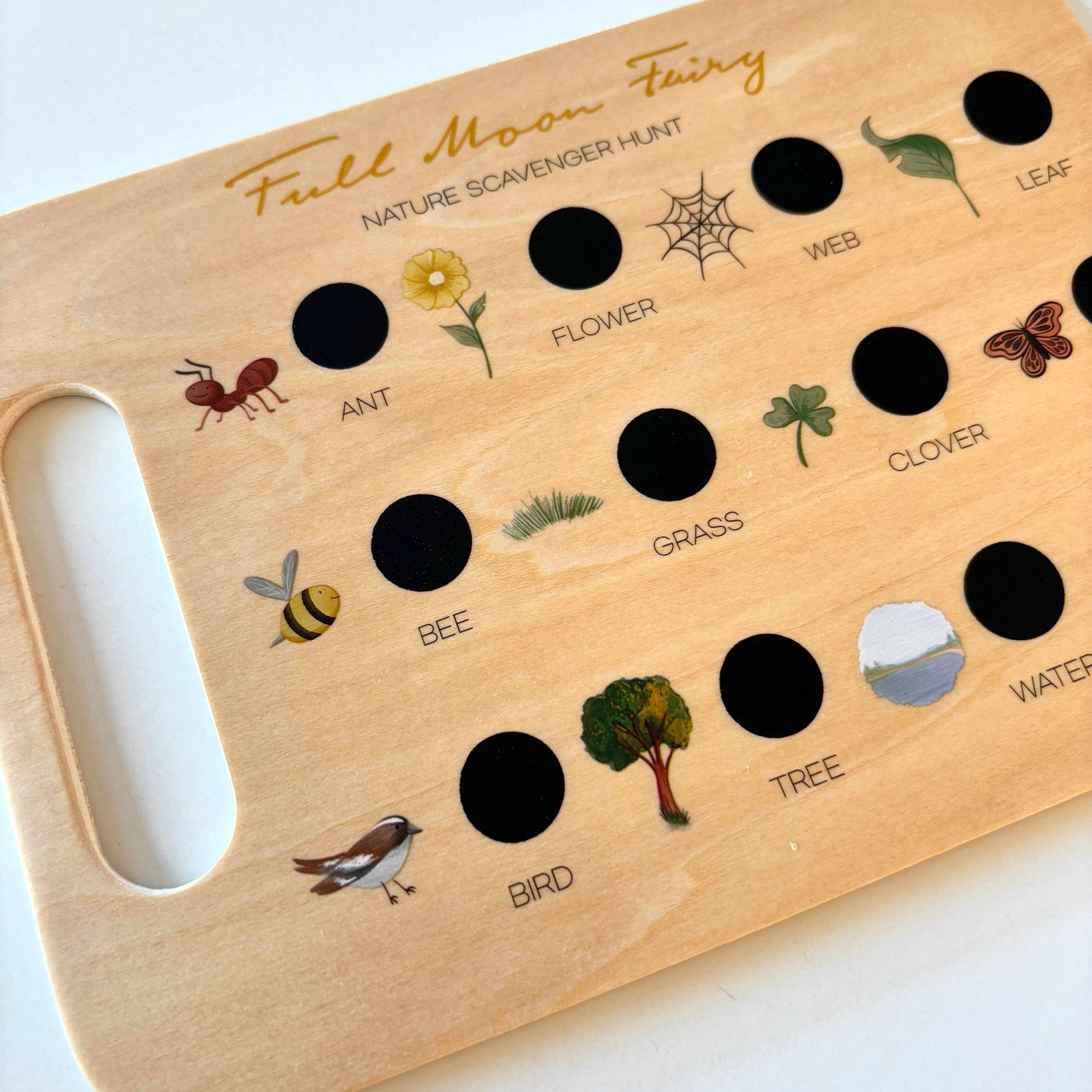 Full Moon Fairy - Vente Lot de jouets – enfant - Planche de chasse au trésor nature en bois1