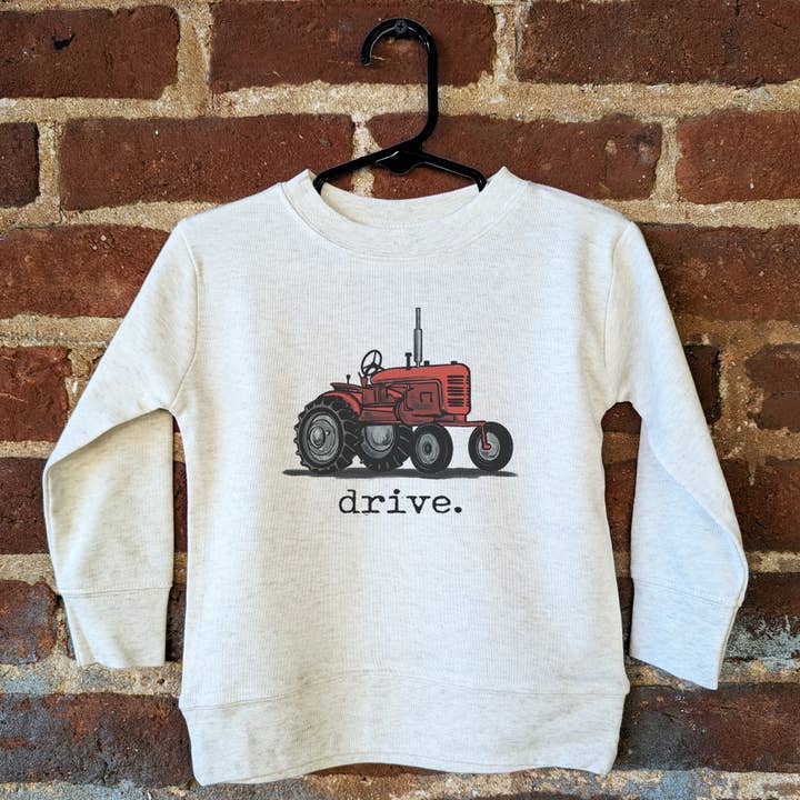 Barefoot Baby - Wholesale Screen Printed T-Shirt - Kids - Drive Red Tractor Country Western Toddler Boy Kid Clothing1