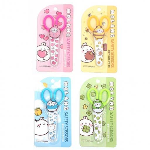 K-Wonderland - Wholesale Scissors - Molang Mascot Scissors with Safety Cover Cap 4