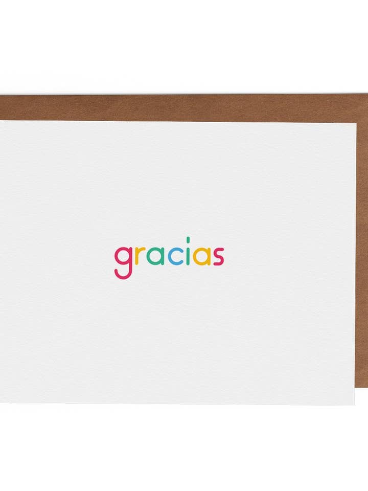 Gracias - A2 Size Thank You Card, Cotton Paper for wholesale by The Lost Art of Stationery