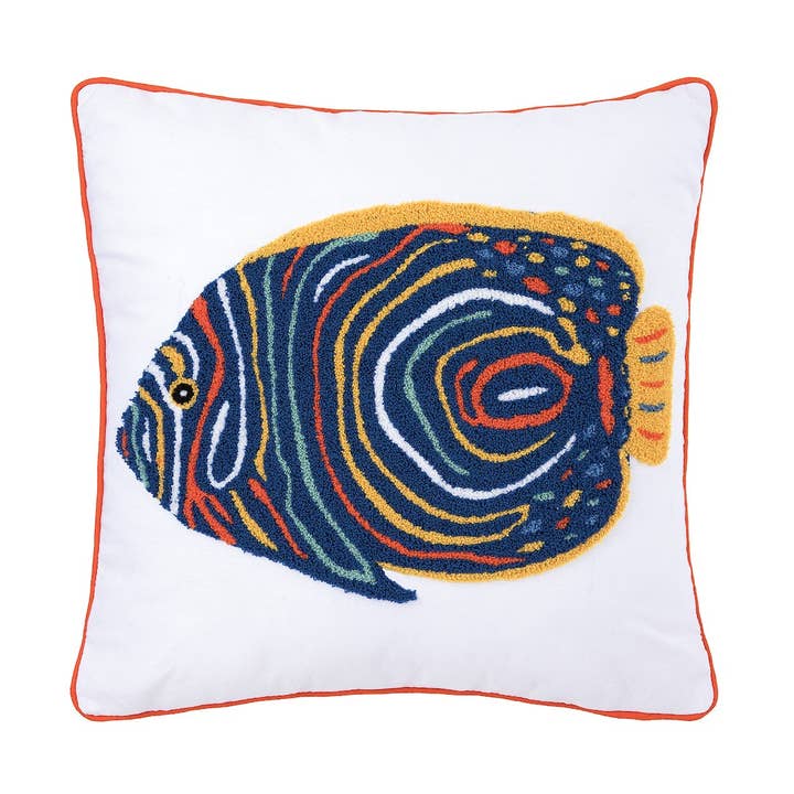 SALE Tropical Angelfish Tufted 18 x 18 Pillow for wholesale by C&F Home